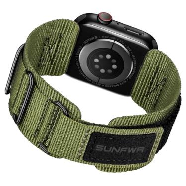 Imagem de SUNFWR Pulseira masculina de nylon resistente para Apple Watch séries 11/10/9/8/7/6/5/4/3/2/1/SE de 42 mm (série 11/10) de 41 mm, 40 mm, 38 mm