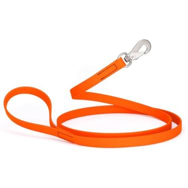 Imagem de Randstark Coleira para cães Biothane impermeável durável com gancho giratório de aço inoxidável Herm Sprenger, 1,8 m - para cães médios e grandes - feita nos EUA (Hunter Orange, L5/20.3 cm x C 16')