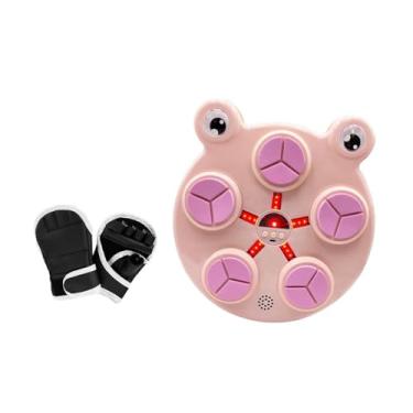 Imagem de Dynwave Máquina de boxe musical infantil alvo de parede foco treinamento montagem na parede alvo de parede de boxe musical eletrônico para exercícios de, Rosa