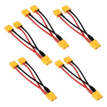 Imagem de TMH 5 pacotes de XT60 paralelo 14 AWG - 100 mm. Conector de bateria cabo extensão Y divisor macho para fêmea para DJI Phantom RC modelo helicóptero quadricóptero