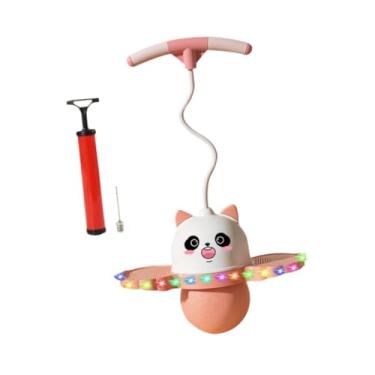 Imagem de Aymzbd Bola de Pogo em forma de panda com alça para exercícios Pogo Stick com leve e forte para adultos, brinquedo de salto Pogo para exercícios ao ar, Rosa