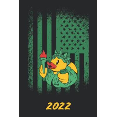 Imagem de Calendar 2022: year planner weekly overview | week start Monday | 6x9" appx A5 compact easy to carry | 2022 | January to December | UK holidays ... scheduler for 1 year | Rubber duck New York