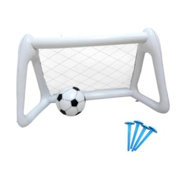 Imagem de rockible Mini conjunto de gol de futebol infantil, bola transparente para treinamento de futebol com bola portátil para parques, jardins, quintal interno e