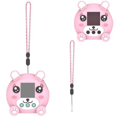 Imagem de YipuVR Capa de silicone compatível com brinquedo digital interativo Punirunes, capa protetora e portátil para acessórios de animais de estimação virtuais Punirunes, com cordão (rosa)