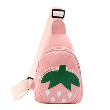 Imagem de Erinaco Bolsa de ombro transparente de morango e fruta, mochila casual, Rosa claro, One Size, Mochilas Daypack