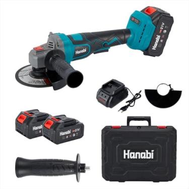 Imagem de Esmerilhadeira Lixadeira Brushless Sem Fio Portatil Hanabi 21v 2 Baterias 125mm