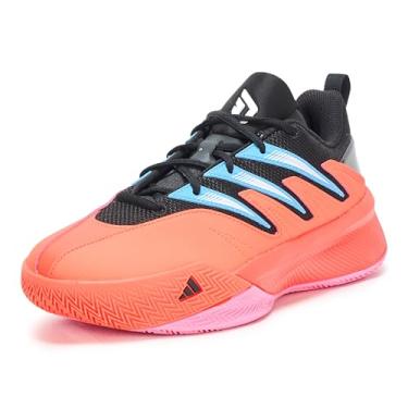 Imagem de adidas Tênis de basquete unissex com certificação Dame 3, Solar vermelho/preto/branco, 10 Women/9 Men