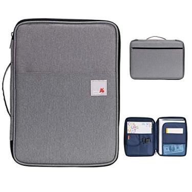 Imagem de BTSKY organizador universal para documentos A4 Portfólio Organizador - Organizador de equipamentos de viagem à prova d'água com zíper/Bolsa de arquivos de documentos para iPad, Notebooks, Canetas, Documento, Dark Grey