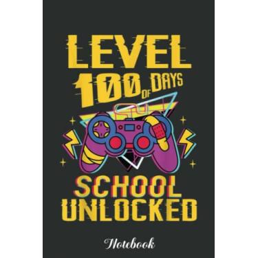 Imagem de Level 100 Days of School Unlocked Video Gamer Gift Boy Notebook: Funny 100 Days Of School Gift Lined Notebook Confetti Writing Diary Planner Gift for ... Children, Blank 110 Pages, 6x9 inches