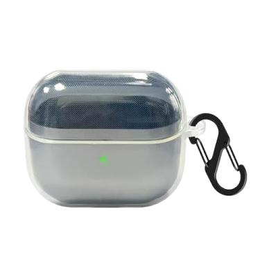 Imagem de VAEKNVG Capa de TPU para Galaxy Buds 3 Pro 2024 / Galaxy Buds 3 2024, capa protetora à prova de choque com acessórios mosquetão (transparente)