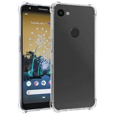 Imagem de Wanyuexes Capa para Pixel 3A, capa para Google 3A G020E, capas de telefone de TPU macio e transparente, capa protetora de silicone fino à prova de choque transparente para Google Pixel 3A transparente