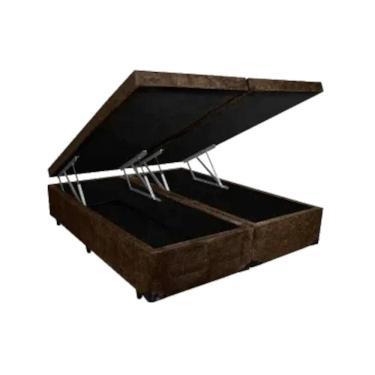 Imagem de Cama Box Baú King Size Bipartido Blindada 186x198x40cm