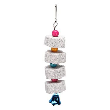 Imagem de Brinquedos para mastigar pássaros bico griagem de pedra parrot hamster mineral non sino penduramento