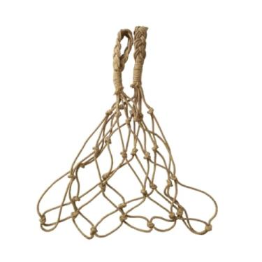 Imagem de Ｂｅｓｇａ Suporte de papel higiênico, bolsa de rede de armazenamento decorativa do BOHO, pendurada na parede para decoração do banheiro, Branco