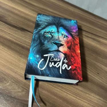 Imagem de Bíblia Sagrada Leão de Juda Colorido ComHarpa e Índice LETRAS MÉDIAS e