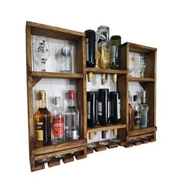 Imagem de Adega bar de Parede em madeira maciça rustica 90x65