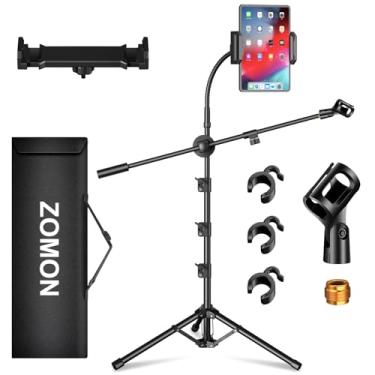 Imagem de Mic Stand,6 In 1 Microphone Stand Floor Boom Mic Stand, Support Boom Gooseneck Mic Clips Tablet Phone Holder Any Combination With Mic Stand Bag