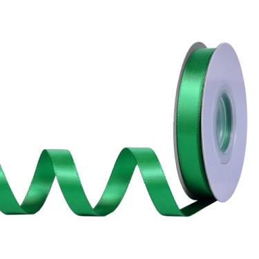 Imagem de YAMA Fita de cetim dupla face verde, 1/2 polegada 25 jardas, para embrulho de presente, laços de cabelo, decoração de festa de casamento