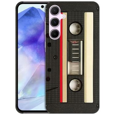 Imagem de GlamCase Capa para Samsung Galaxy A35 5G, Galaxy A35 - Design de cassete vintage impresso fino e elegante bonito plástico rígido encaixe capa protetora para celular traseira designer para Samsung A35