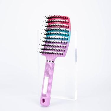 Imagem de Escova de cabelo desembaraçadora, pente de massagem para couro cabeludo, escova de cabelo cacheado de nylon para mulheres, ferramentas de estilo de cabeleireiro de salão (04)