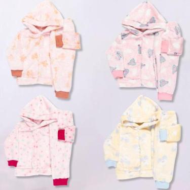 Imagem de Kit 6 Peças Roupa Infantil Fleece De Inverno - 3 Conjunto Pelucia Blus