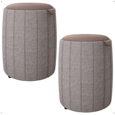 Imagem de Conjunto de Puff gourmet moderno banqueta Esther para sala, quarto ou 