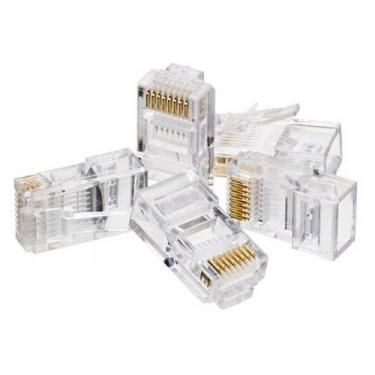 Imagem de Conector RJ45 Macho Categoria 6 Plug 8x8 - Pacote com 100 peças - ADR 