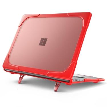 Imagem de Batianda Capa resistente para laptop Microsoft Surface 2024 de 13,8 polegadas (7ª edição) com suporte dobrável, inclui protetor de tela para teclado - capa protetora estilosa e durável à prova de