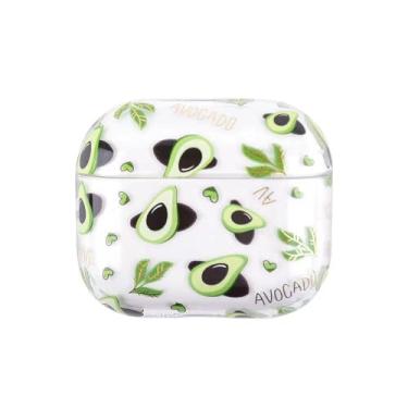 Imagem de Capa de fone de ouvido masculina e feminina, tema de frutas frescas, cereja, morango, limão, para AirPods 4, capa protetora protetora para AirPods 4, capa protetora para AirPods 4, abacate
