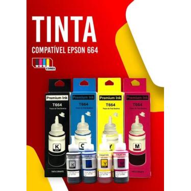 Imagem de Kit 04 Und Tintas compatível Epson T664 - Premium Ink