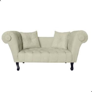 Imagem de Recamier Sofá Divã Namoradeira Dubai Suede - Fina Mobília, bege