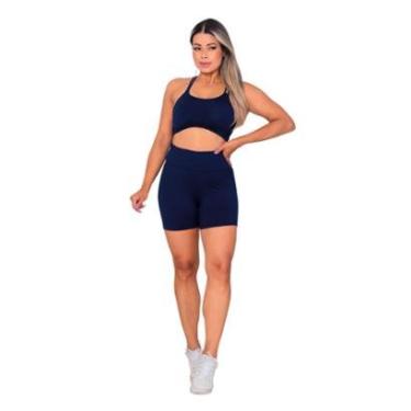 Imagem de Conjunto Academia Fitness Top Alcinha com Bojo e Short-Feminino