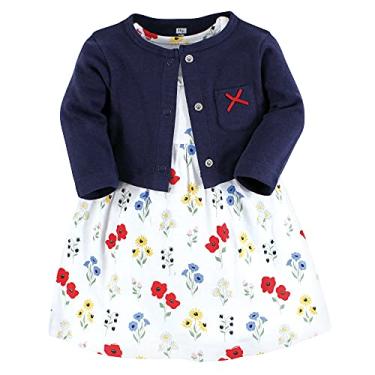Imagem de Hudson Baby Conjunto de vestido e cardigã de algodão para bebês meninas, Flor silvestr,...