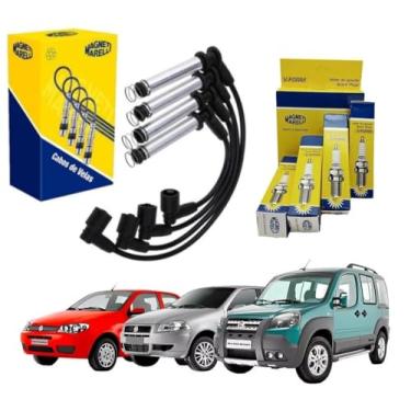 Imagem de Kit Cabos E Velas Strada Doblo Palio Stilo Idea Punto 1.8 8v Motor GM