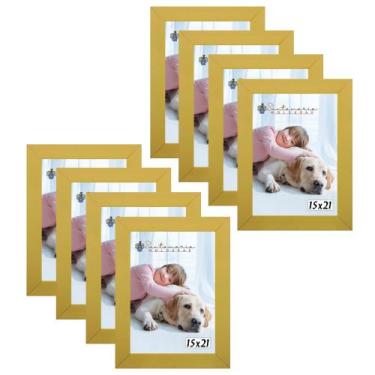 Imagem de Kit 9 Molduras Porta Retrato 15X21 Amarelo - Santamaria Molduras