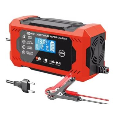 Imagem de Carregador de bateria de carro 12V/6Amp automotivo inteligente mantenedor de bateria para carros, caminhões, motocicletas, cortadores de grama, barcos, trailers, veículos
