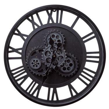 Imagem de Relogio de parede em metal cinza com numeros romanos 47,5CM