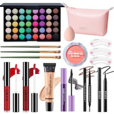 Imagem de Conjunto de maquiagem para mulheres, kit completo de maquiagem para iniciantes e profissionais, conjunto de maquiagem de viagem para adolescentes e adultos, conjunto de presente de maquiagem para