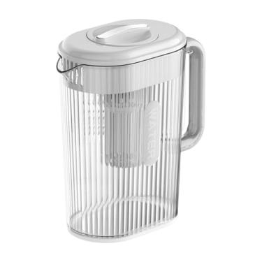 Imagem de Ioensy Jarra de água, bebida de jarro de água arremessador de fruta com filtro retrátil para cozinha, chá gelado, bebidas, leite, Branco