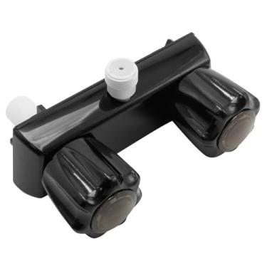 Imagem de ZUDKSUY Torneira de chuveiro preta para trailer, kit de montagem de desviador de válvula de chuveiro de 10 cm, controle de válvula de mistura de chuveiro de banheiro para trailer, trailer, trailer