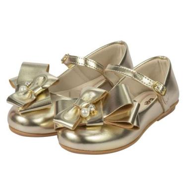 Imagem de Sapatilha Infantil Menina Dourada com laço  2016 - B2A KIDS, Dourado, 