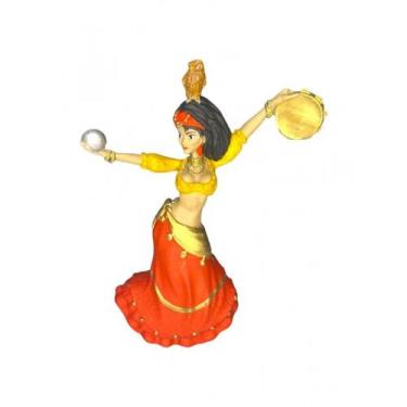 Imagem de Escultura Cigana Vermelha Bola de Cristal 22 cm em Resina - Lua Místic