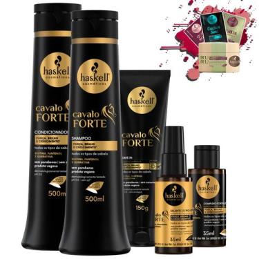 Imagem de Kit Haskell Cavalo Forte Sh Cond 500ml Leave Selan Complexo
