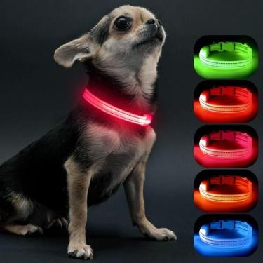 Imagem de Coleira LED para cães Visinite Light Up para cães pequenos rosa