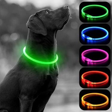 Imagem de Coleira LED para cães HIGO Light Up USB recarregável verde