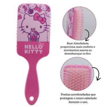 Imagem de Escova De Cabelo Desembaraçadora Raquete Hello Kitty Sanrio