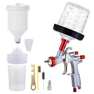 Imagem de DAXINYANG Pistola de Pulverização de Ar R500 Lvlp com Bico de 1,3 Mm Yt-160 Pulverizador de Pistola de Pintura Automotiva com Copo Graduado de Mistura de 600 Ml, Pistola de Pulverização para Pintura d