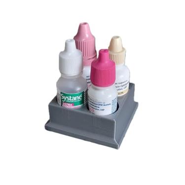 Imagem de Znet3D Organizador e armazenamento de frascos de colírio – Suporte de 4 compartimentos (prata)