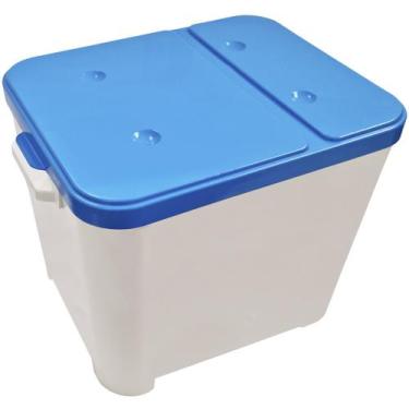 Imagem de Container Furacão Pet Branco Com Tampa Azul 15Kg