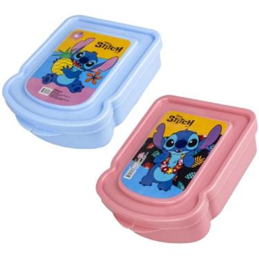 Imagem de Sanduicheira Porta Lanche Infantil Escolar Stitch 12 x 15cm - Pra vc, 